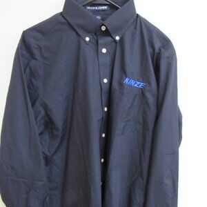 Kinze Navy Blue Long‎ Sleeve Button Down Devon & Jones Shirt Large